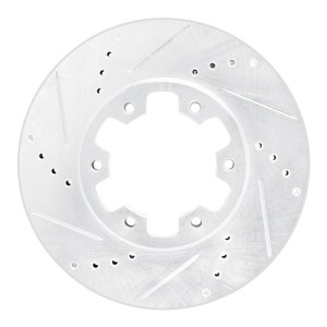 Nissan NV350 UrVan Brake Rotor (1) - Front Left - R1 Concepts - Drilled & Slotted - Silver - `02-`24